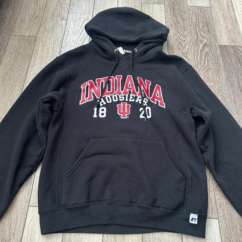 Russell Athletic, Black Indiana Hoosiers Hooded Sweatshirt, Small